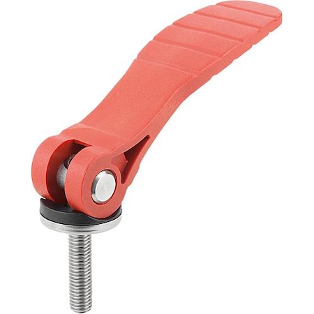 Cam Lever With Plastic Handle Ext. Thread, Steel Or Stainless, Inch